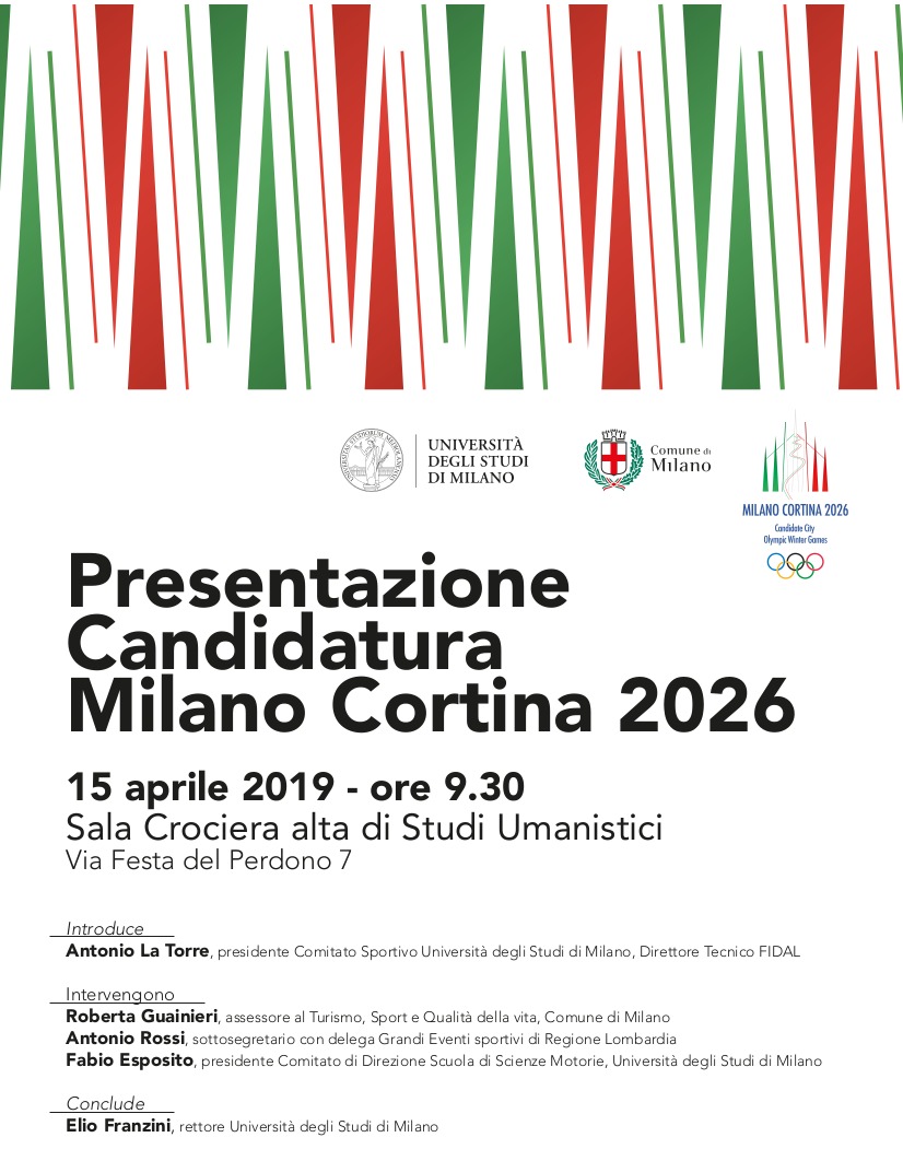 In Statale si presenta la candidatura di Milano-Cortina 2026 alle Olimpiadi